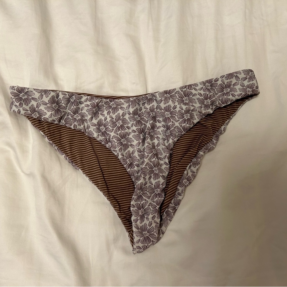 Acacia Swimwear Floral Tan Bikini Bottom